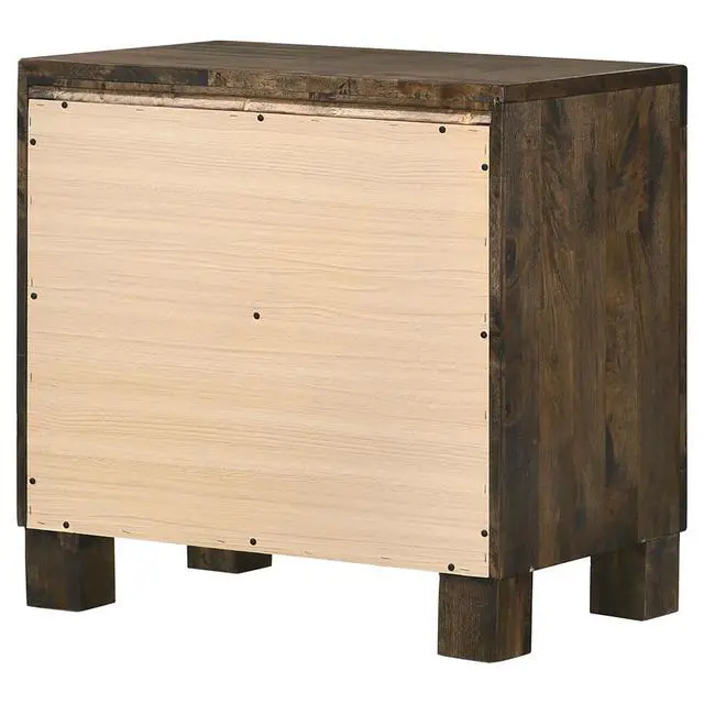 Alt view image 7 of 7 - Rustic Golden Brown 2-Drawer Nightstand