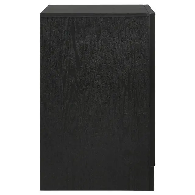 Alt view image 6 of 7 - Black 2-Drawer Nightstand With Hidden Jewelry Tray