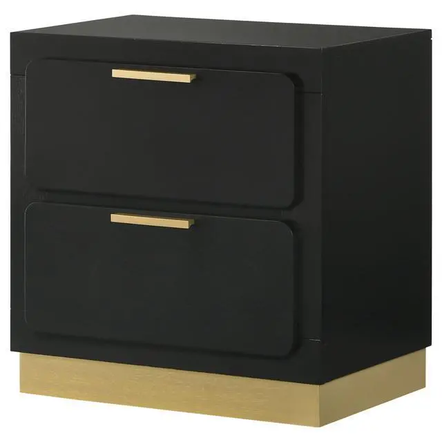 Alt view image 4 of 7 - Sophia Black 2-Drawer Nightstand