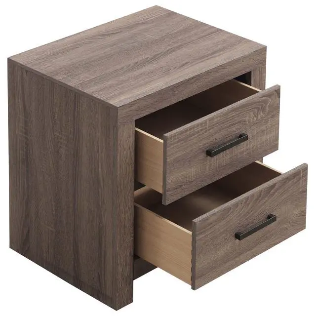 Alt view image 6 of 7 - Brantford Barrel Oak 2-Drawer Nightstand