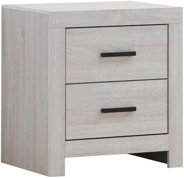 Main image of Brantford Coastal White 2-Drawer Nightstand
