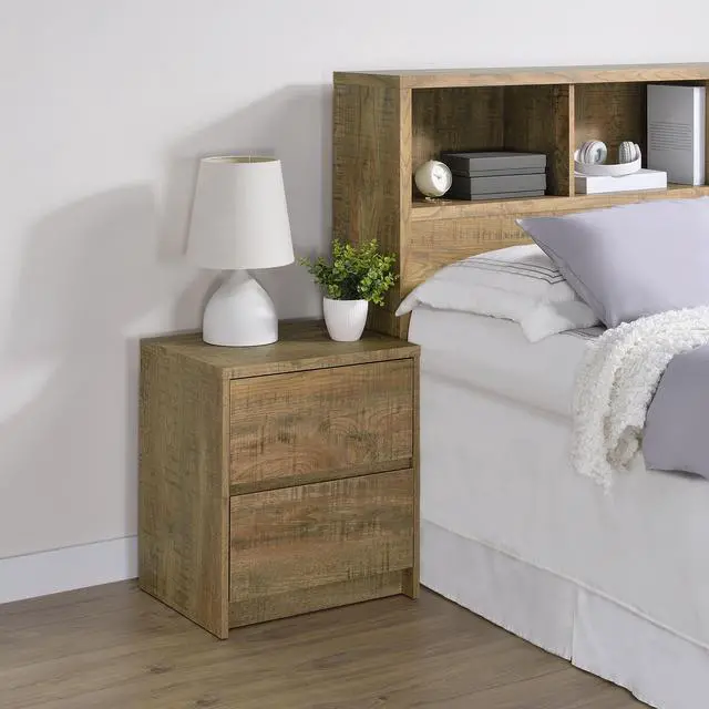 Alt view image 2 of 7 - Geary Mango 2-Drawer Nightstand Led Lights And Usb