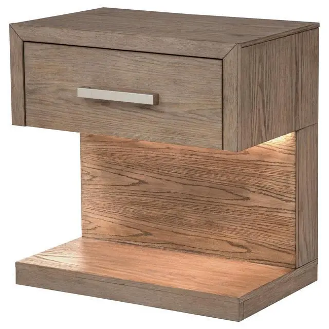 Alt view image 4 of 7 - Gibbons Barley Brown 1-Drawer Nightstand Bedside Table