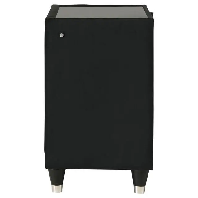 Alt view image 6 of 7 - Black 2-Drawer Led Nightstand With Usb