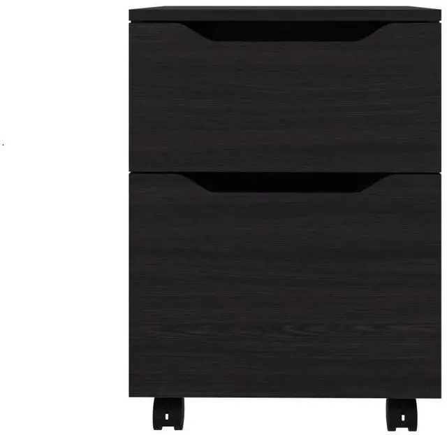 Alt view image 3 of 7 - Wenge Nightstands With Storage Drawer And Shelf, Set Of 2