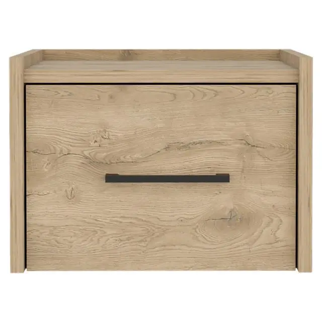 Alt view image 5 of 5 - Boa Floating Nightstand , End Table, Side Table Wall-Mounted Single Drawer Design With Handle- Macadamia - Bedroom