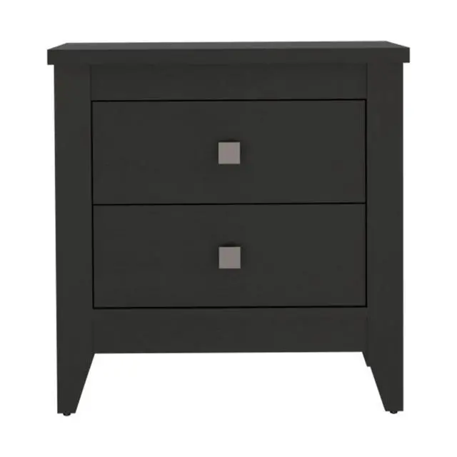 Alt view image 4 of 6 - Amara Nightstand , End Table, Side Table Two Shelves, Four Legs -Black