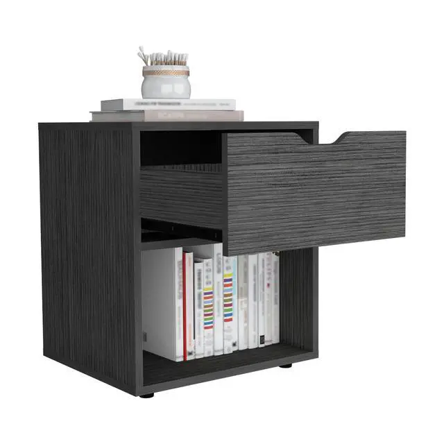 Alt view image 7 of 7 - Aberdeeen 19.7-Inch High Nightstand End Table With Open Shelf