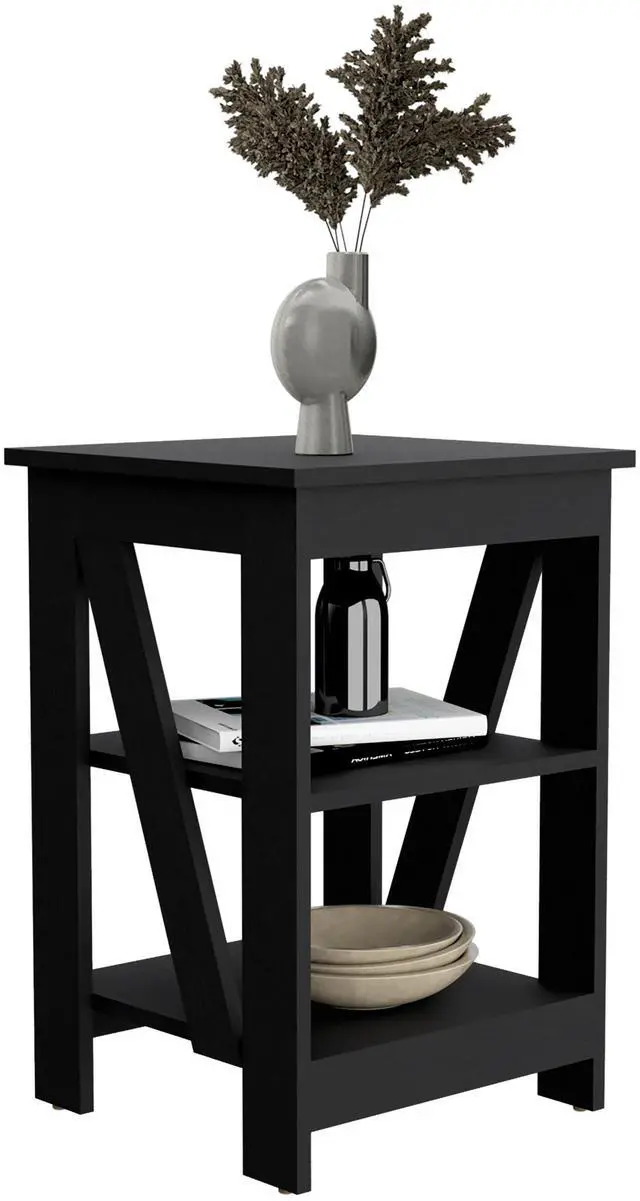 Alt view image 7 of 7 - Taylor End Table, Side Table, Nightstand, 3-Tier Storage Shelf, Sofa Table For Small Space