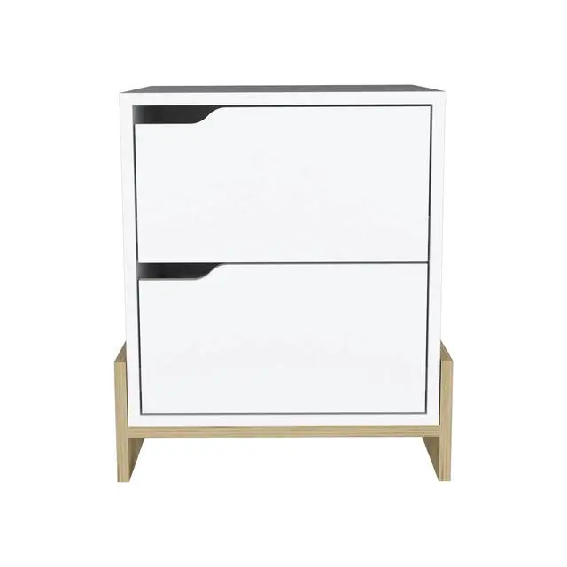 Alt view image 2 of 7 - Luss Nightstand, Bedside Table With 2-Drawers