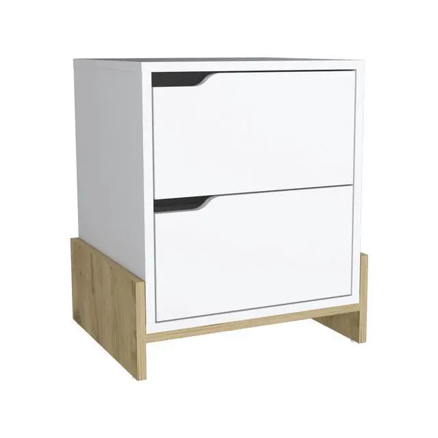Alt view image 6 of 7 - Luss Nightstand, Bedside Table With 2-Drawers