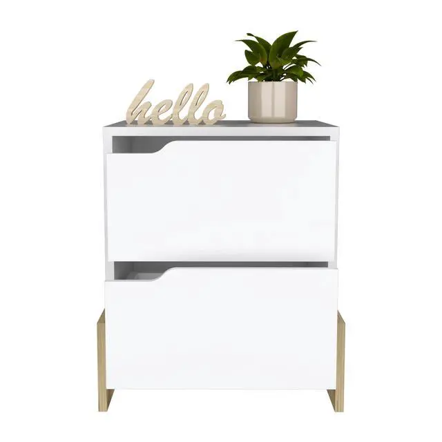 Alt view image 5 of 7 - Luss Nightstand, Bedside Table With 2-Drawers