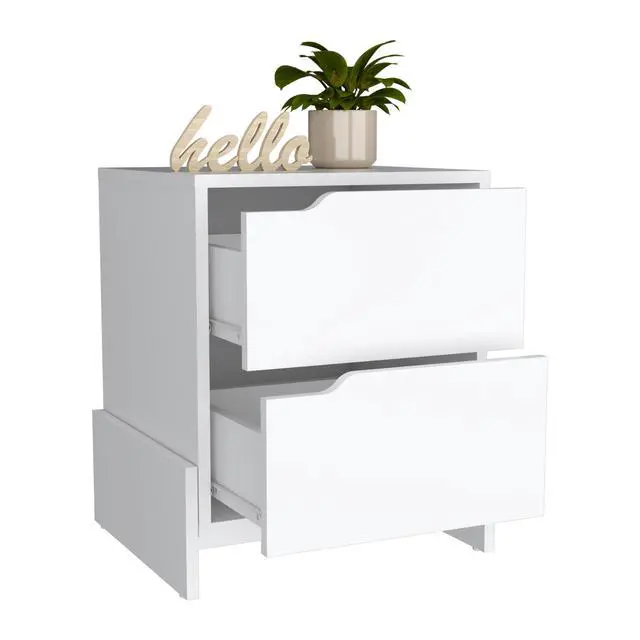 Alt view image 7 of 7 - Luss Nightstand, Bedside Table With 2-Drawers
