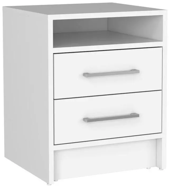 Alt view image 2 of 7 - Greter 24" Two-Drawer Night Stand With Open Shelf