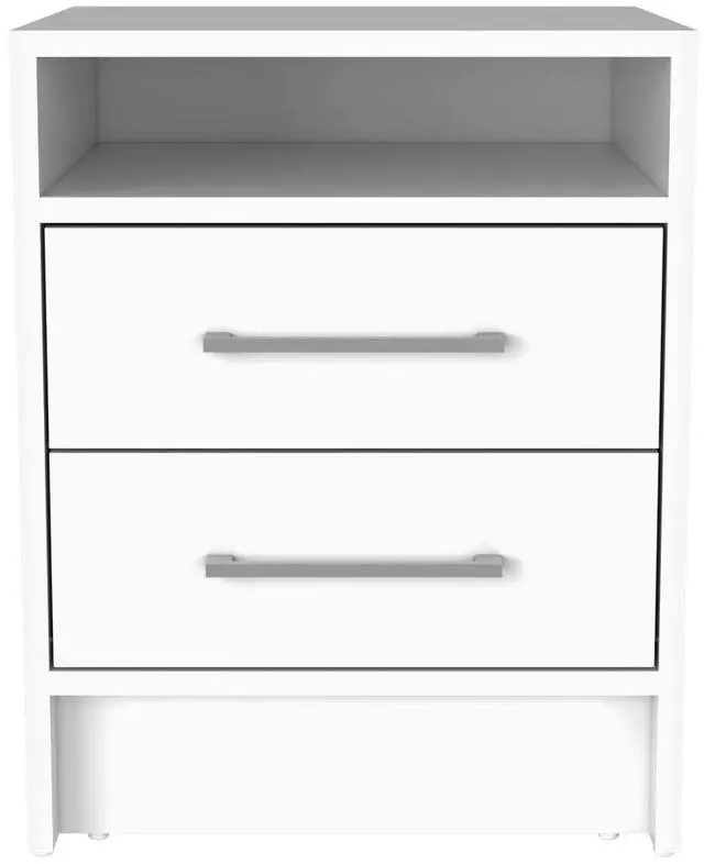Alt view image 6 of 7 - Greter 24" Two-Drawer Night Stand With Open Shelf