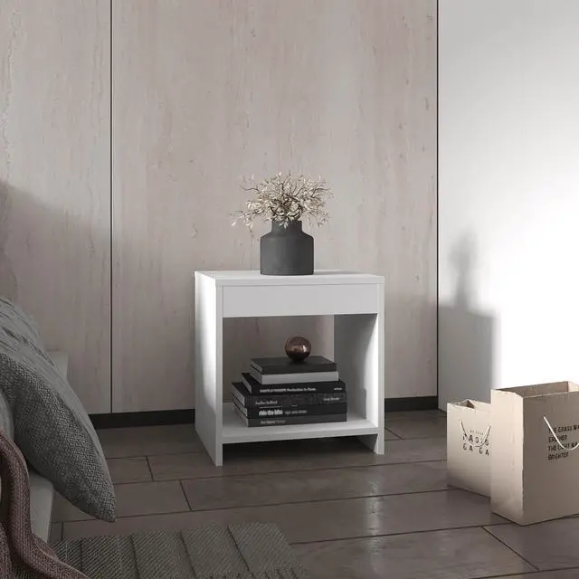 Main image of 16.5" Tall Minimalistic Nightstand With Open Shelf