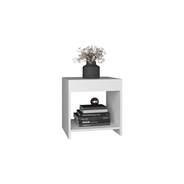 Alt view image 6 of 7 - 16.5" Tall Minimalistic Nightstand With Open Shelf