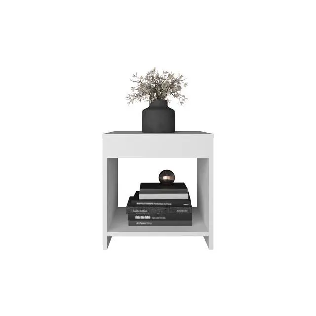 Alt view image 7 of 7 - 16.5" Tall Minimalistic Nightstand With Open Shelf