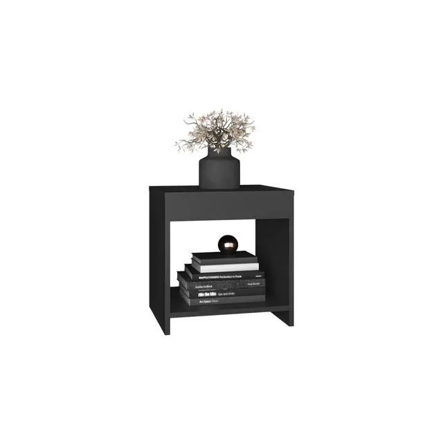 Alt view image 6 of 7 - 16.5" Tall Minimalistic Nightstand With Open Shelf