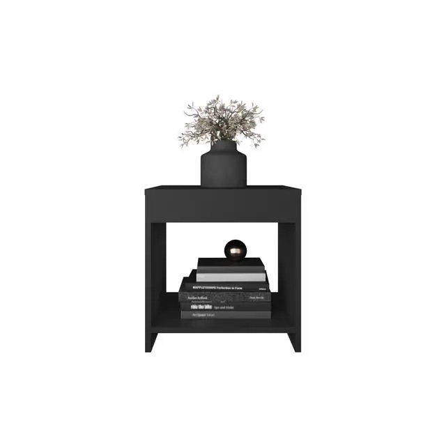Alt view image 7 of 7 - 16.5" Tall Minimalistic Nightstand With Open Shelf