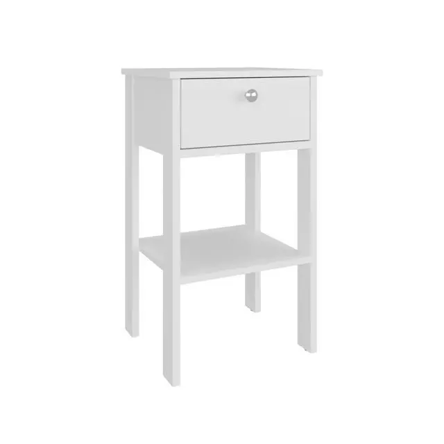 Alt view image 6 of 7 - Newcastle Nightstand With One Drawer And Open Shelf, Modern Bedside Table