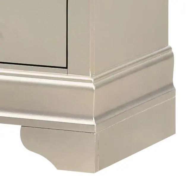 Alt view image 2 of 6 - Elegant Traditional Nightstand In Silver Champagne
