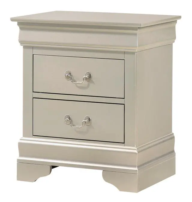 Alt view image 3 of 6 - Elegant Traditional Nightstand In Silver Champagne