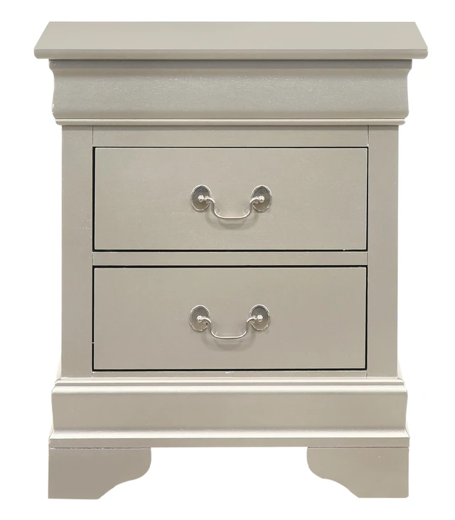 Alt view image 4 of 6 - Elegant Traditional Nightstand In Silver Champagne
