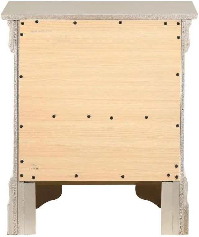 Alt view image 6 of 6 - Elegant Traditional Nightstand In Silver Champagne