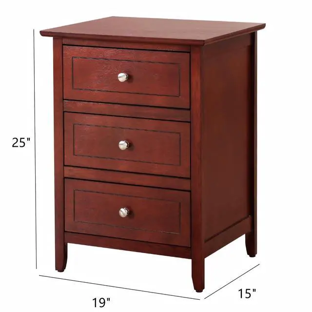Alt view image 3 of 5 - Transitional Cherry Nightstand For Bedrooms