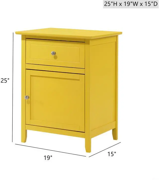 Alt view image 3 of 6 - Vibrant Yellow Casual Nightstand