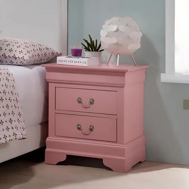 Alt view image 2 of 5 - Charming Pink Traditional Nightstand