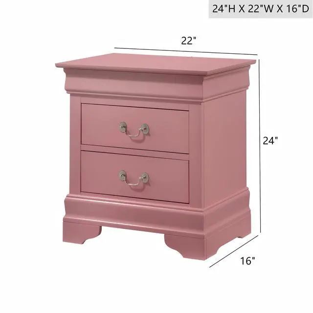 Alt view image 3 of 5 - Charming Pink Traditional Nightstand