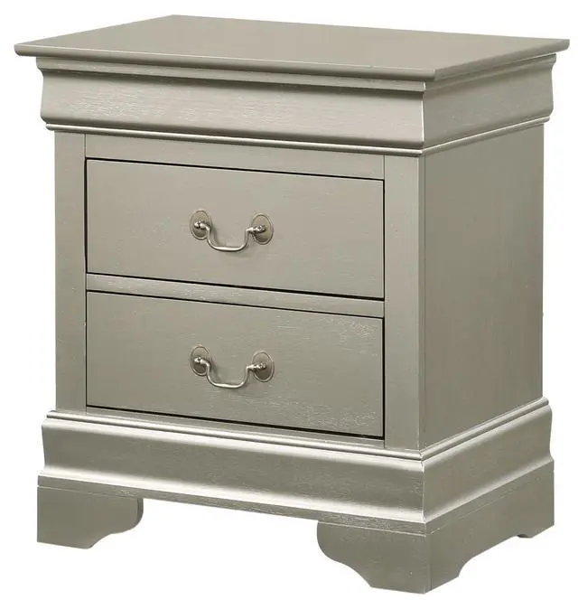 Alt view image 2 of 4 - Elegant Silver Champagne Nightstand