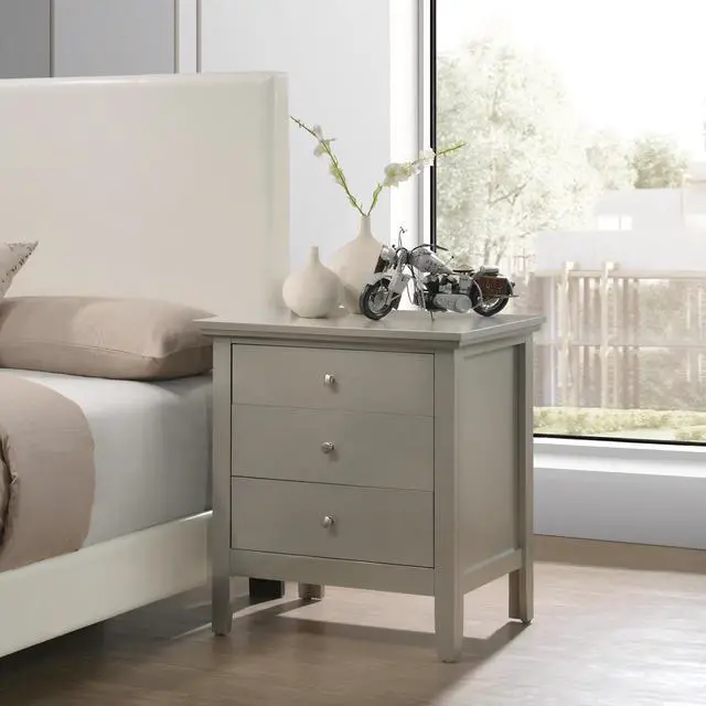 Alt view image 2 of 6 - Chic Silver Champagne Nightstand