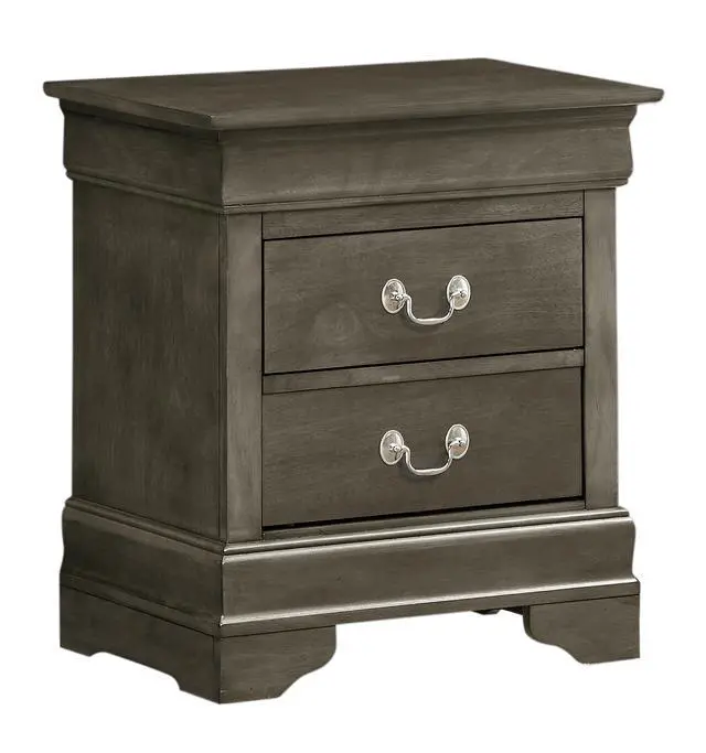 Alt view image 2 of 5 - Charming Traditional Gray Nightstand