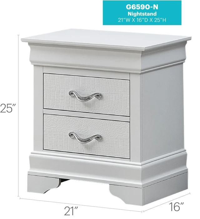 Alt view image 5 of 5 - Elegant Transitional Nightstand In Silver Champagne