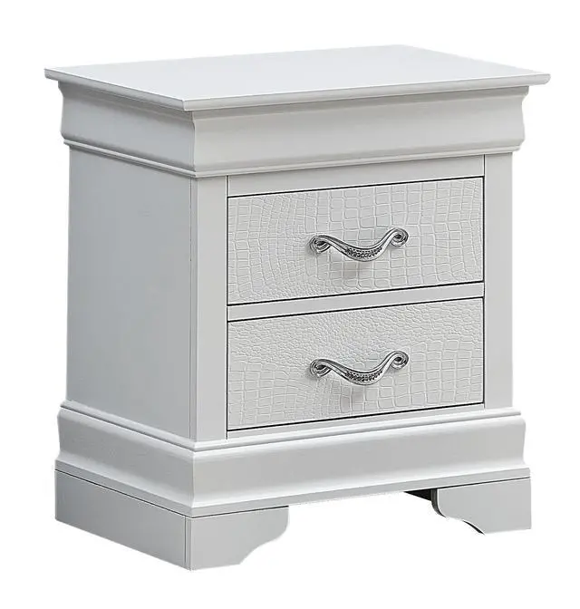 Alt view image 2 of 5 - Elegant Transitional Nightstand In Silver Champagne