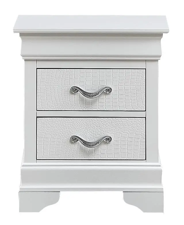 Alt view image 3 of 5 - Elegant Transitional Nightstand In Silver Champagne