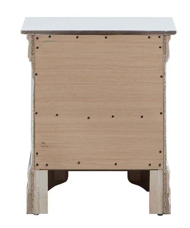 Alt view image 4 of 5 - Elegant Transitional Nightstand In Silver Champagne