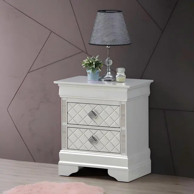 Alt view image 2 of 5 - Sleek Silver Champagne Nightstand
