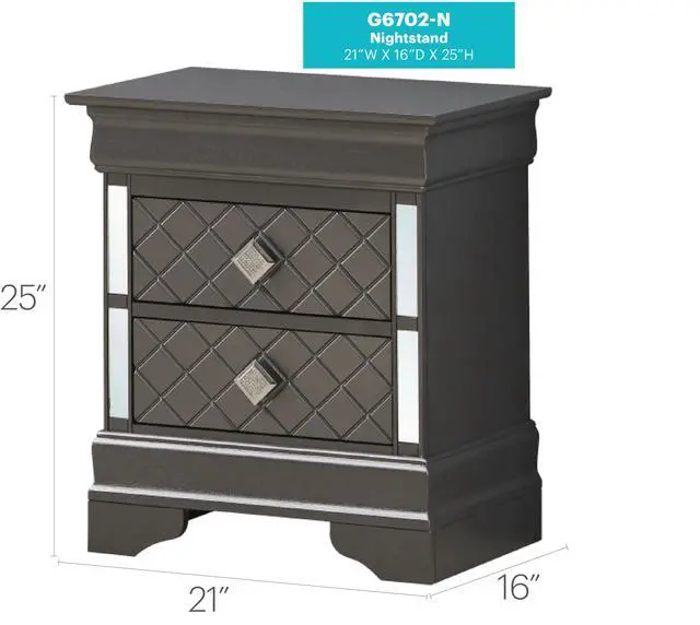 Alt view image 5 of 5 - Chic Metallic Black Modern Nightstand