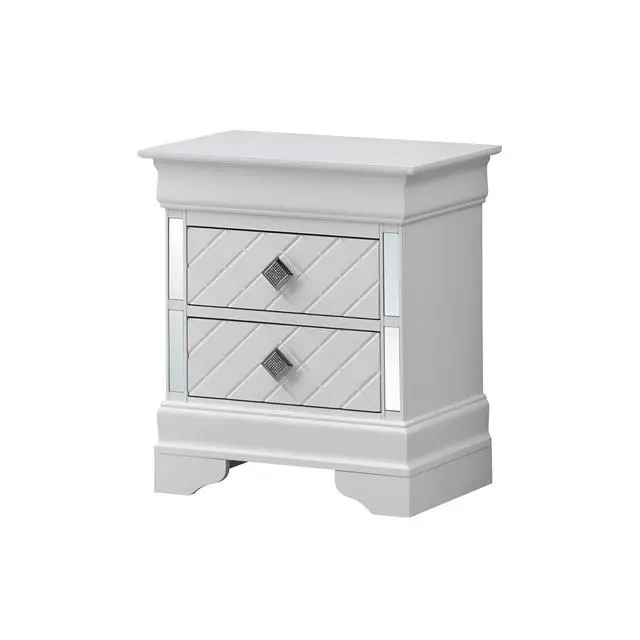 Alt view image 5 of 6 - Sophisticated White Pearl Nightstand