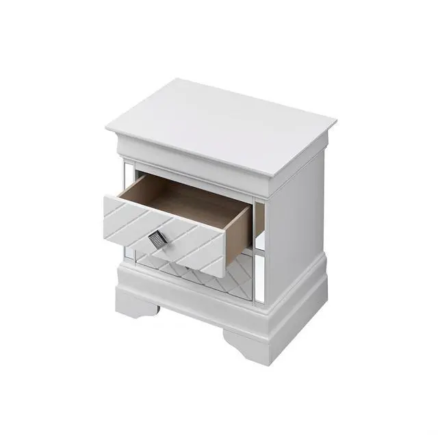 Alt view image 6 of 6 - Sophisticated White Pearl Nightstand