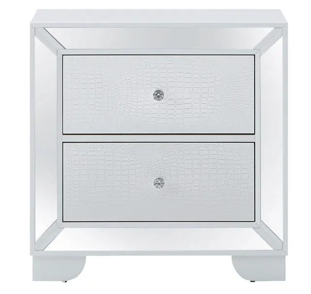 Alt view image 2 of 4 - Contemporary Silver Champagne Nightstand