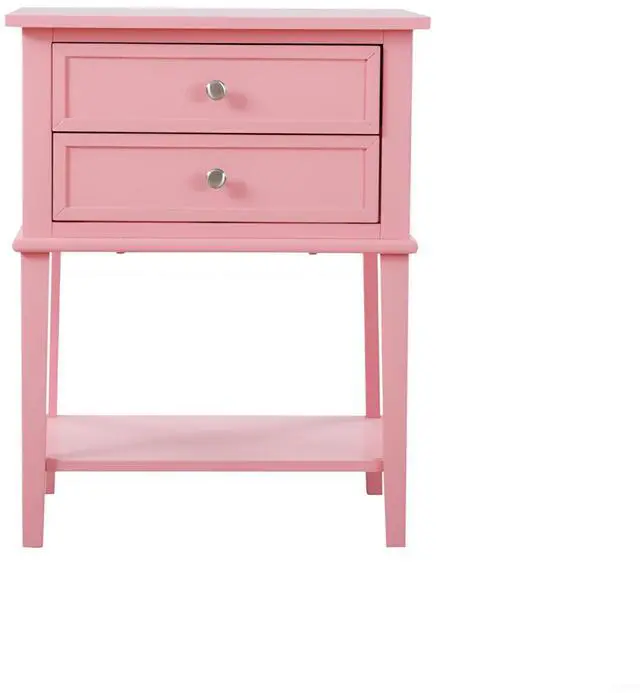 Main image of Contemporary Pink Nightstand With Open Shelf