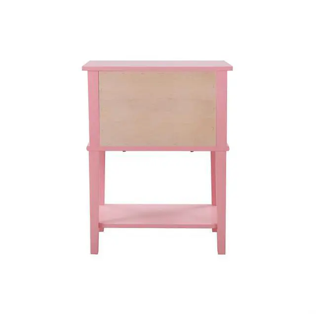 Alt view image 5 of 6 - Contemporary Pink Nightstand With Open Shelf