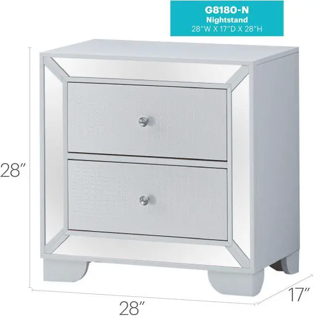 Alt view image 4 of 4 - Contemporary Silver Champagne Nightstand