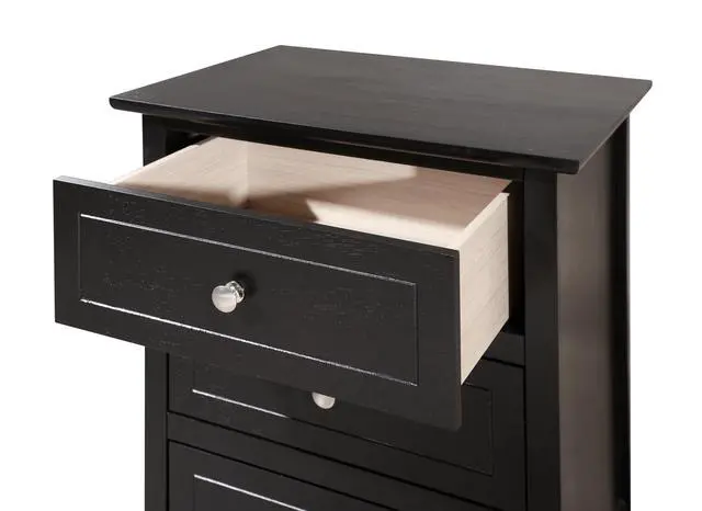 Alt view image 6 of 7 - Stylish Transitional Black Nightstand