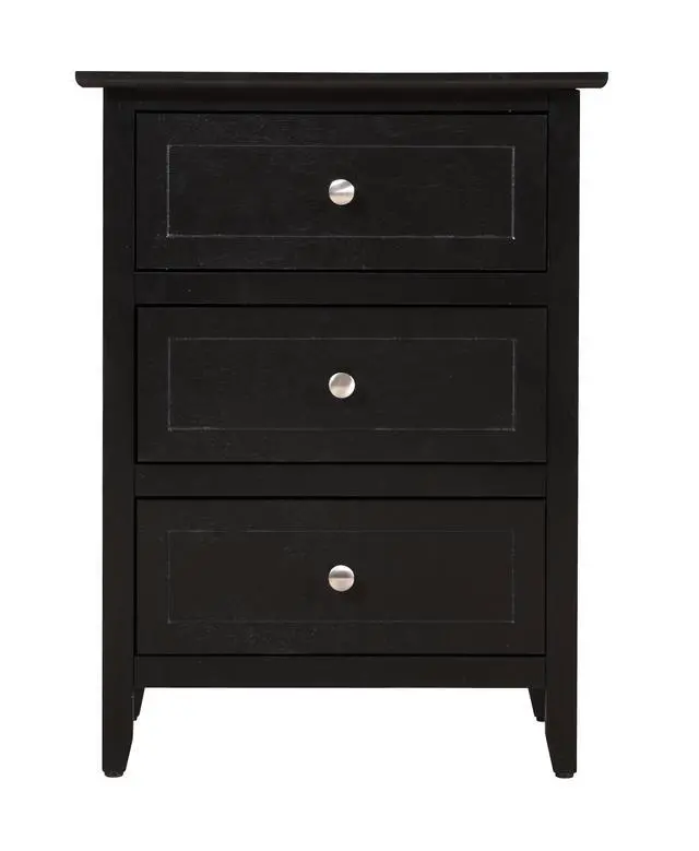 Alt view image 7 of 7 - Stylish Transitional Black Nightstand